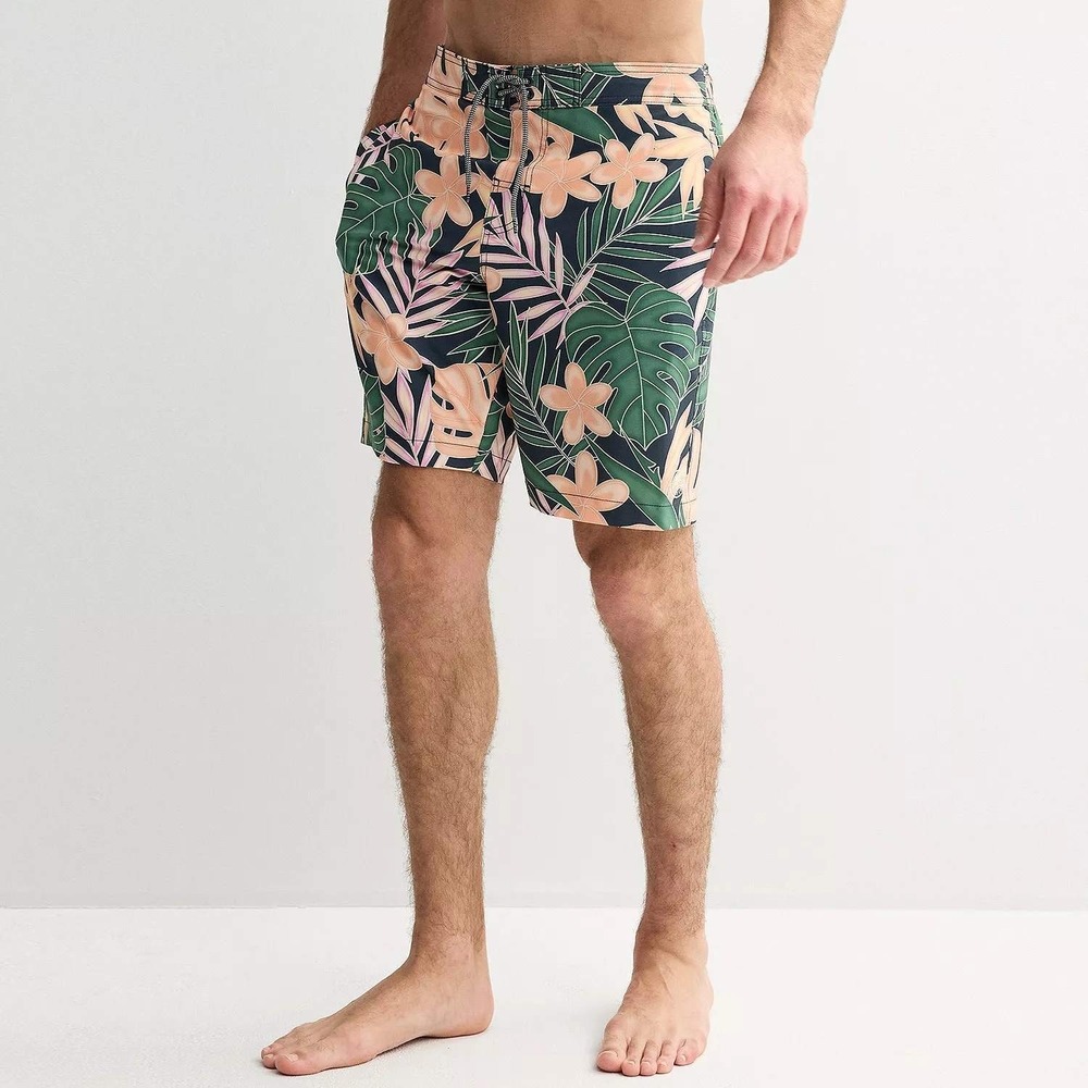 Trinity Coast Men's Tropical Floral Swim Trunks/ Board Shorts XXL